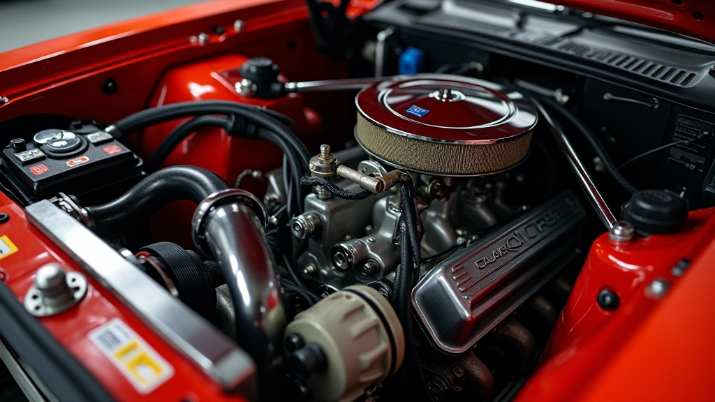 Ford Escort RS detailvaade mootorist ja sisemistest komponentidest, näidates konstruktsiooni ja tehnilist täiendust