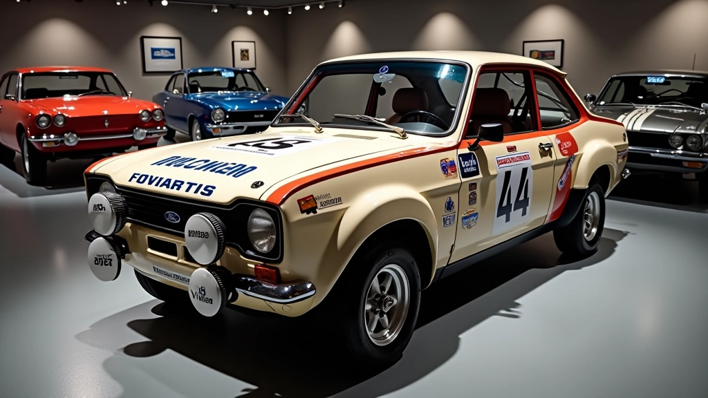 Ford Escort RS muuseumi ekspositsioon, näidates auto ajalooline tähtsus ja säilinud suurepärane seisund